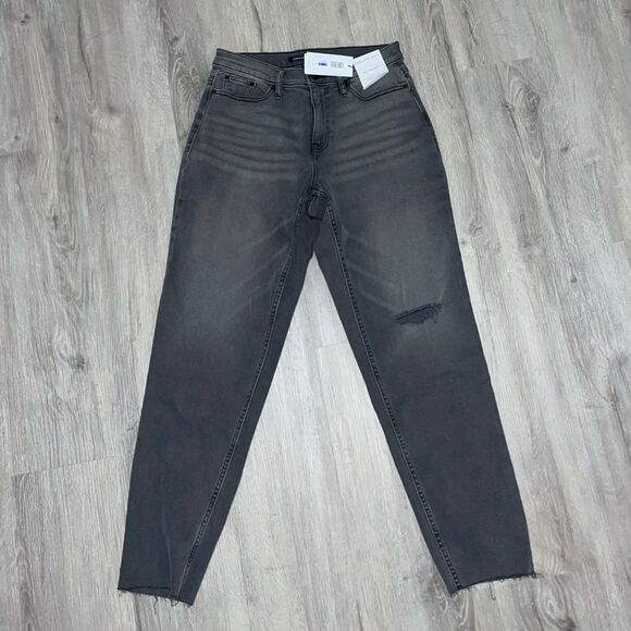 Calvin Klein Black Vintage Destructed High Rise Mom Ankle Jeans 25 - Picture 5 of 11